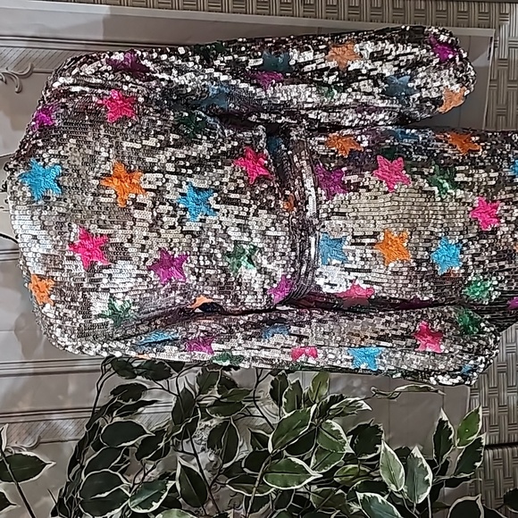 Show Me Your Mumu "Wear Me Out "Rainbow Star Sequin Mini Dress XS - Picture 8 of 14